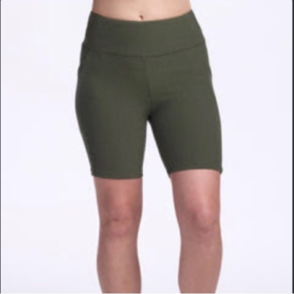 NWT Woolx | Miley Bike Shorts, Ribbed Merino Wool w/ Pockets, Green Meadow, Sz M - Picture 5 of 10